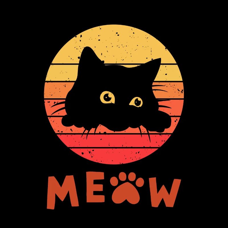 Retro Schwarze Katze 1