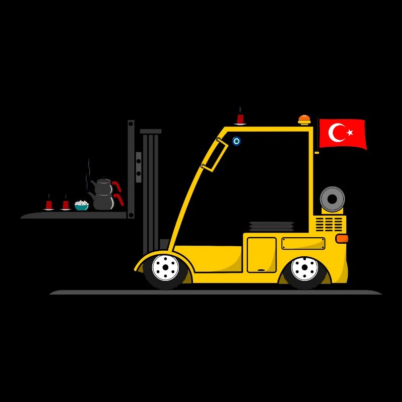 Türkischer Staplerfahrer mit Cay Tee