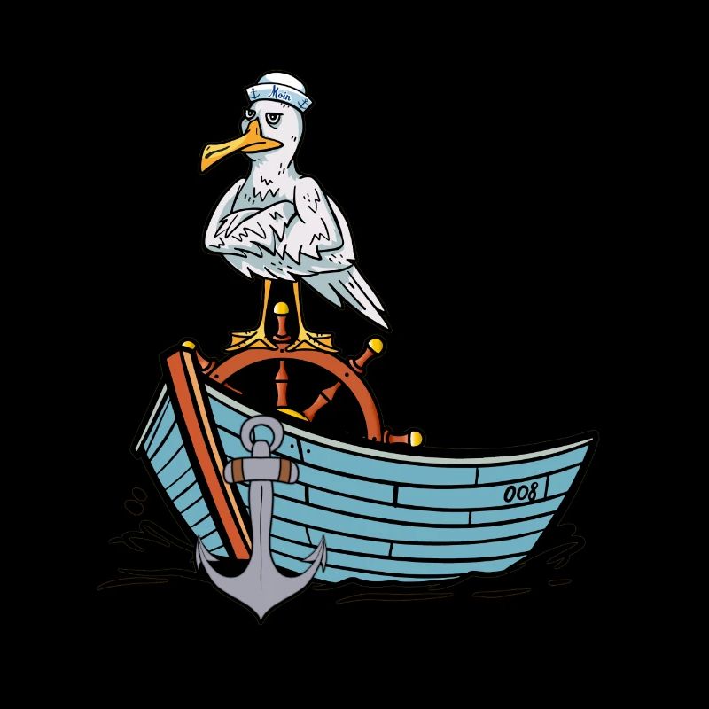 Möwe Matrose maritim Boot Seemann Ahoi