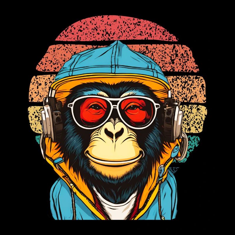 Chill Monkey Sunglasses Relaxed Chimpanzee