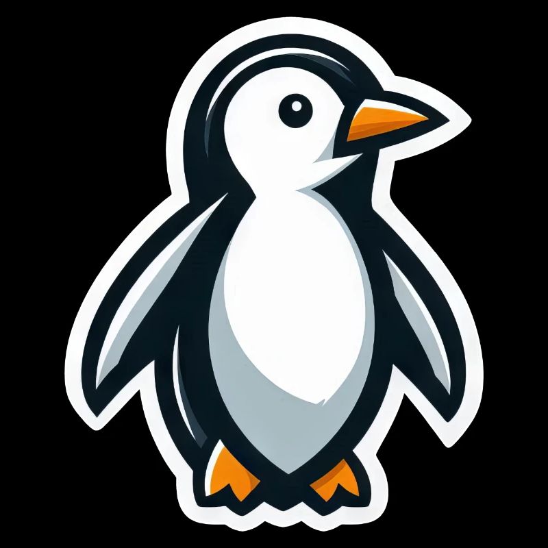 Cute Penguin Cartoon Minimalist