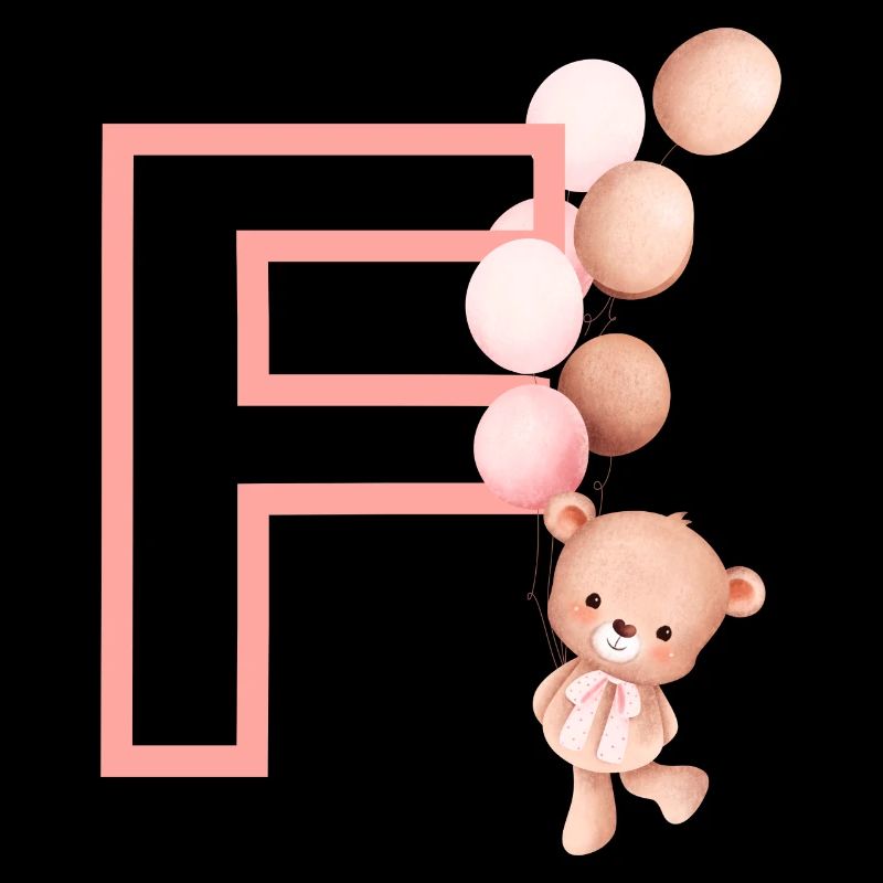 Buchstabe f rosa Bär