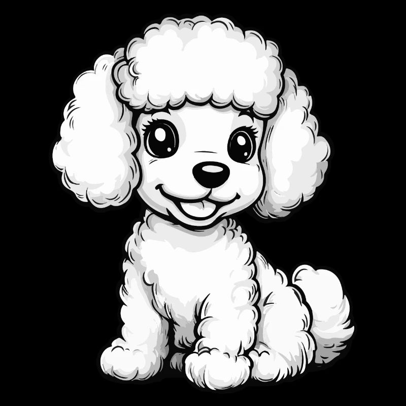 Poodle Hund Comic Niedlich