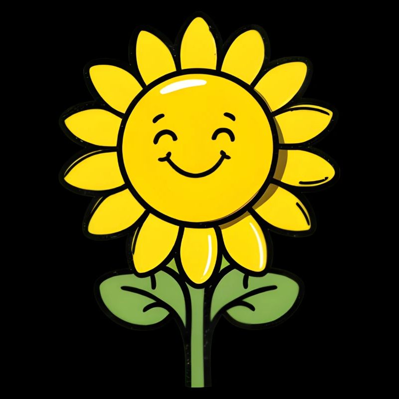 Fleurs de tournesol douces style bande dessinée d’été