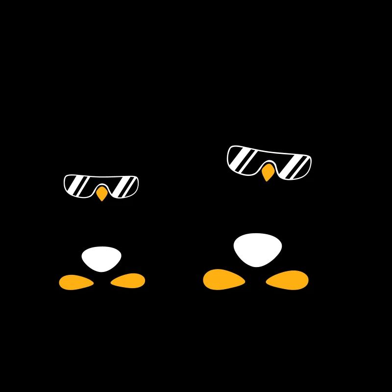 2 Pinguine Bodybuilder Sonnenbrille Kopfhörer Team