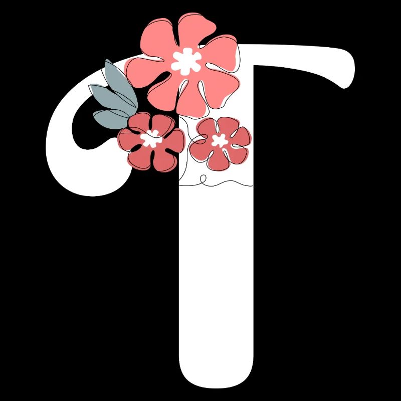 Buchstabe t Minimalistische Blumen