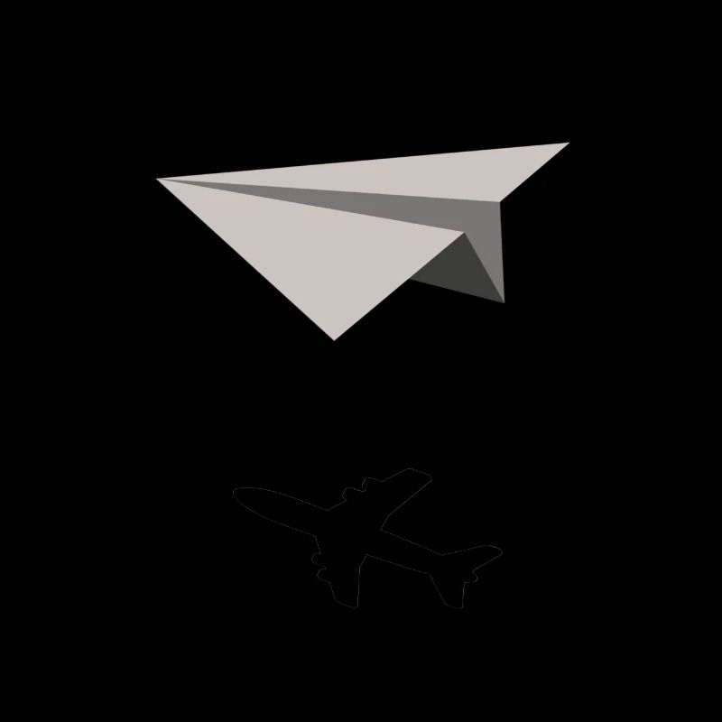 Papierflieger Schatten Flugzeug Geschenkidee
