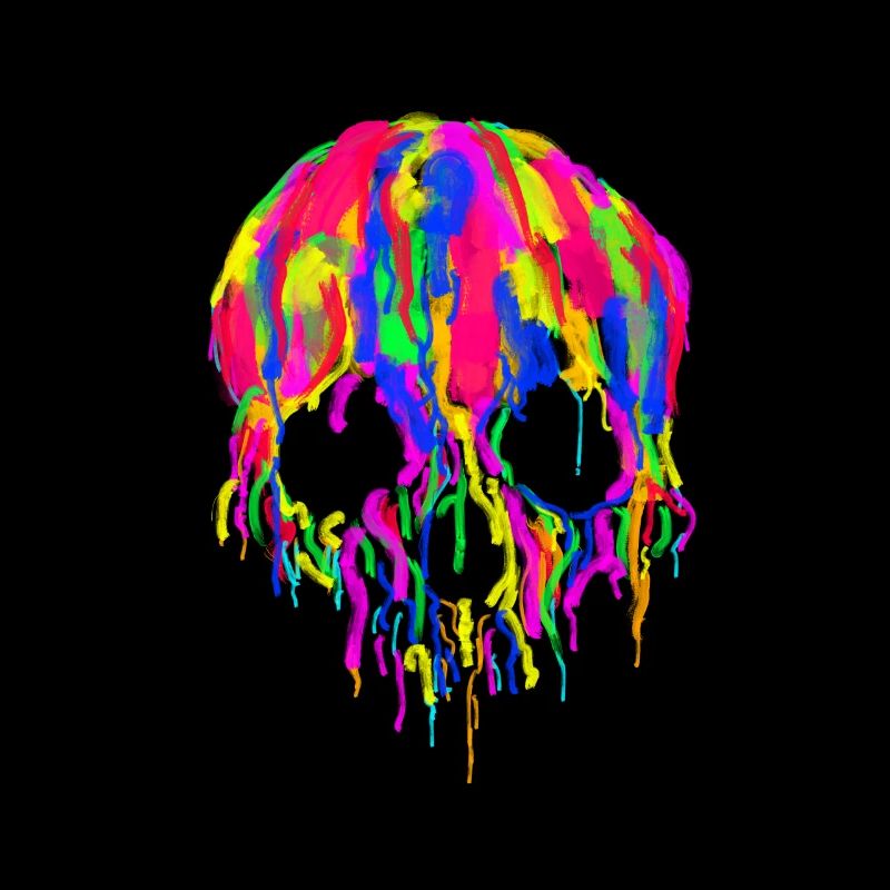 Skull Hipster Watercolors Modern Skull