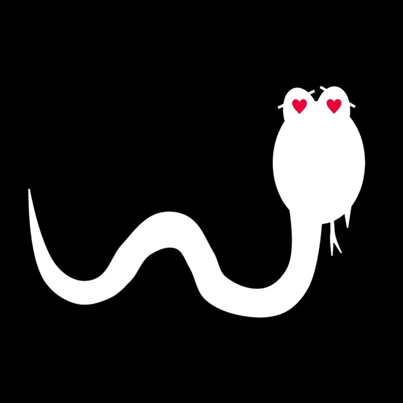 Snake with snake head and snake heart