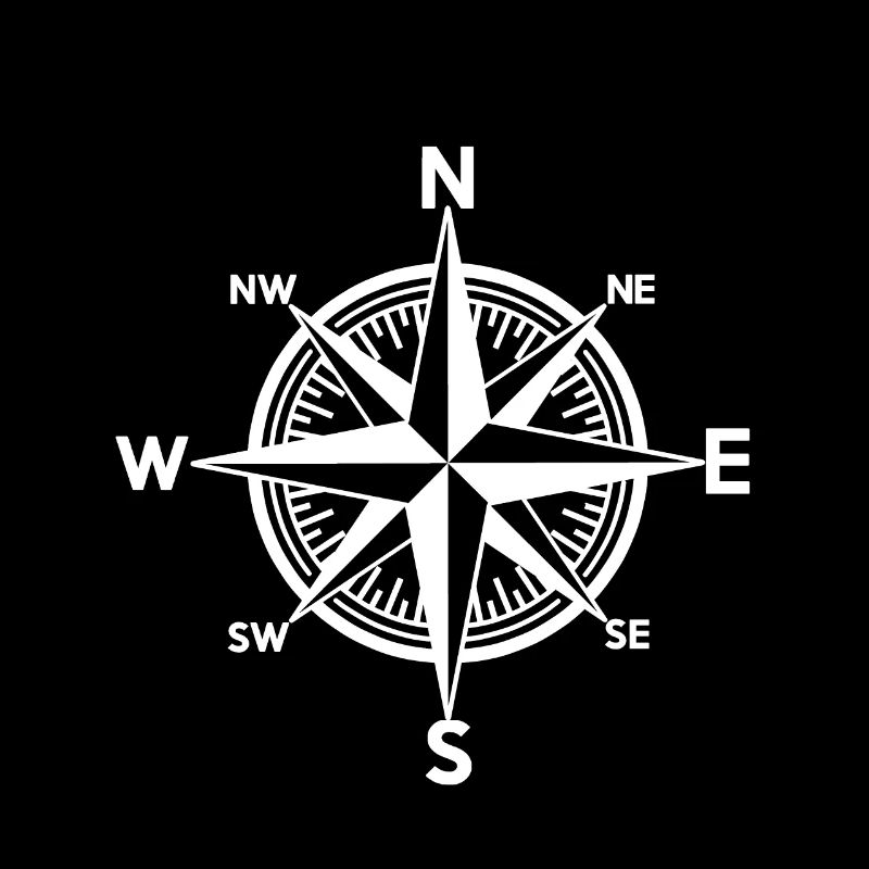 White Wind Rose Compass Nautical Direction