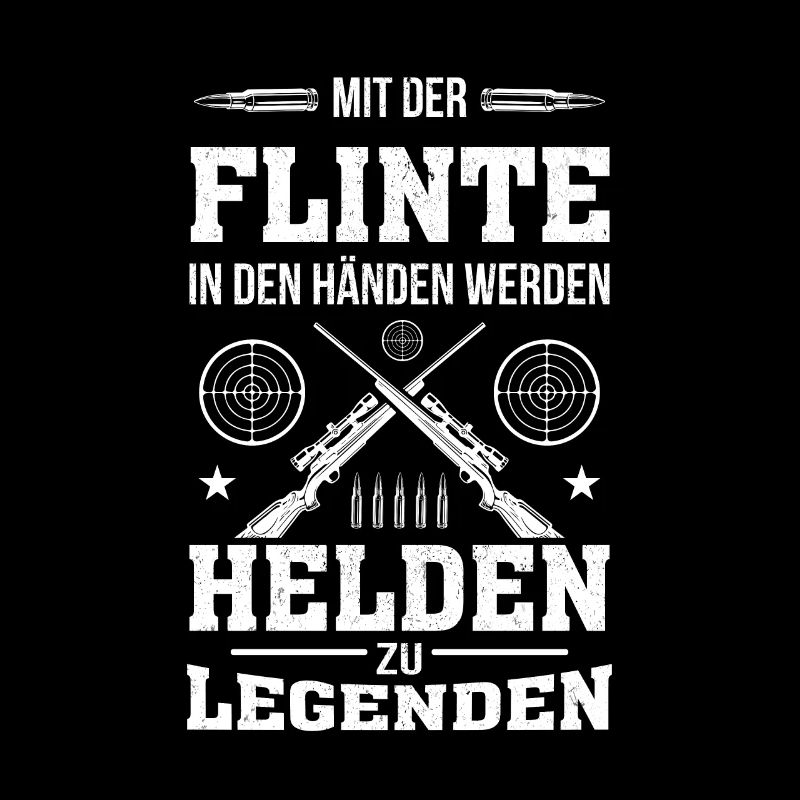 Jäger mit der Flinte in den Händen werden