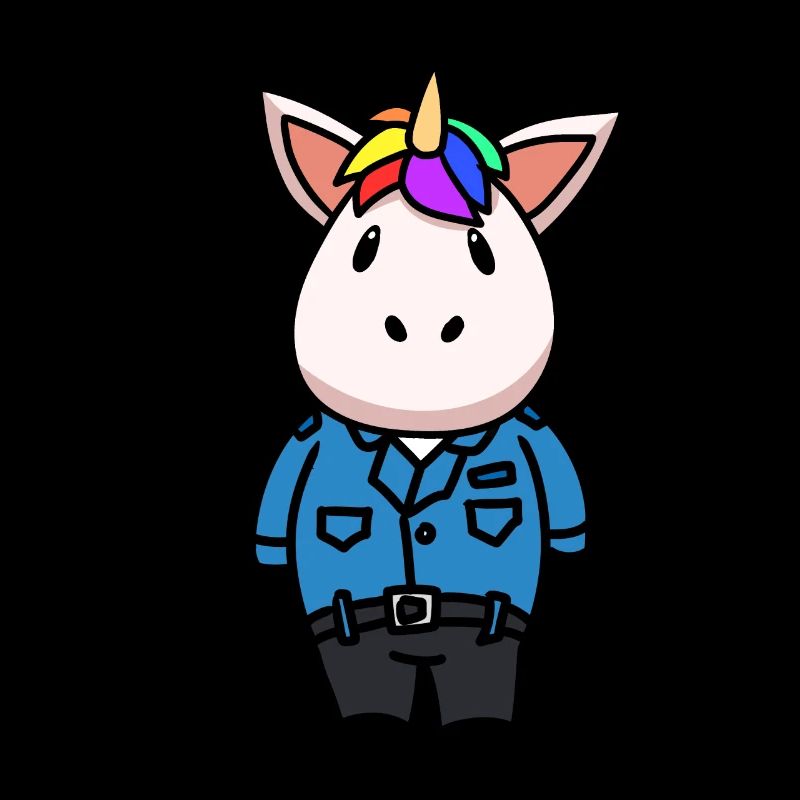 Police Unicorn Policeman Blue Light Deployment Children