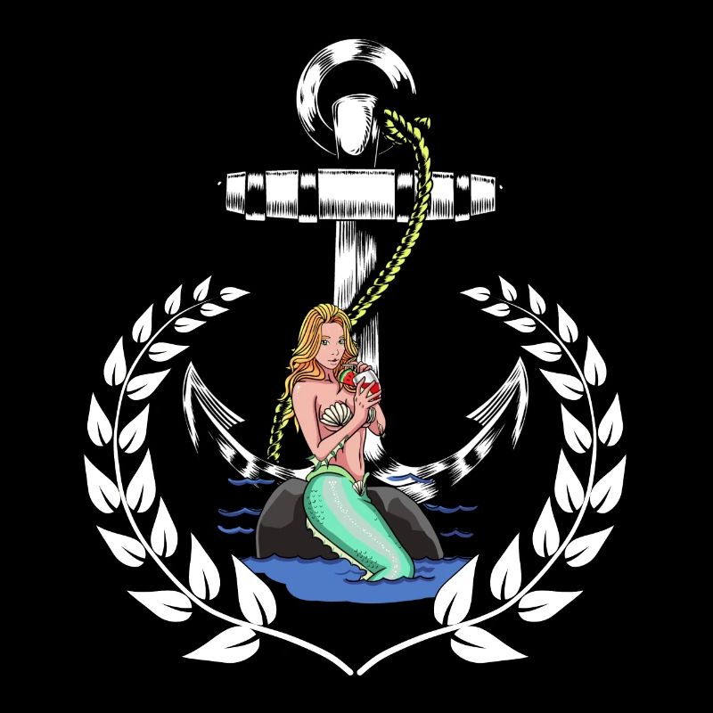 Maritim Nixe Anker Seefahrt Lorbeerkranz Seefahrt