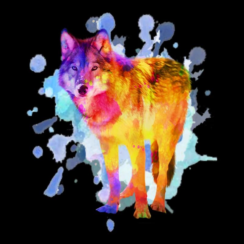 Wolf Hundefamilie Aquarell Bunt Geschenk