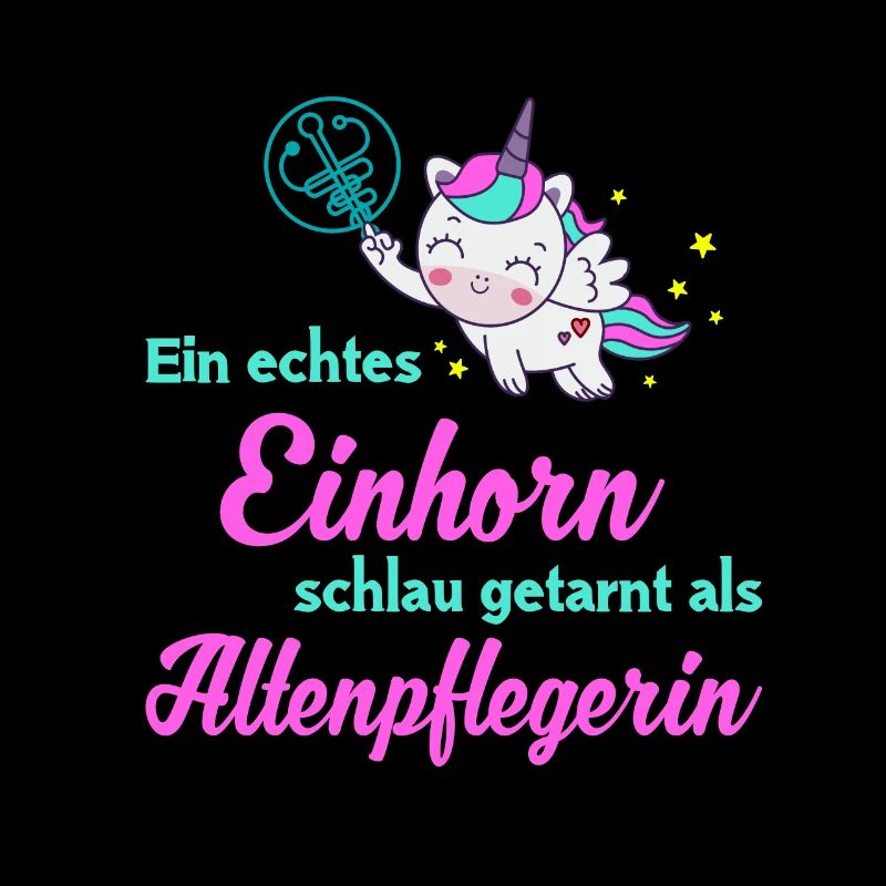 Ein Einhorn schlau getarnt als Altenpflegerin