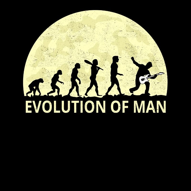 Evolution of man rock n roll hard rock fan gift
