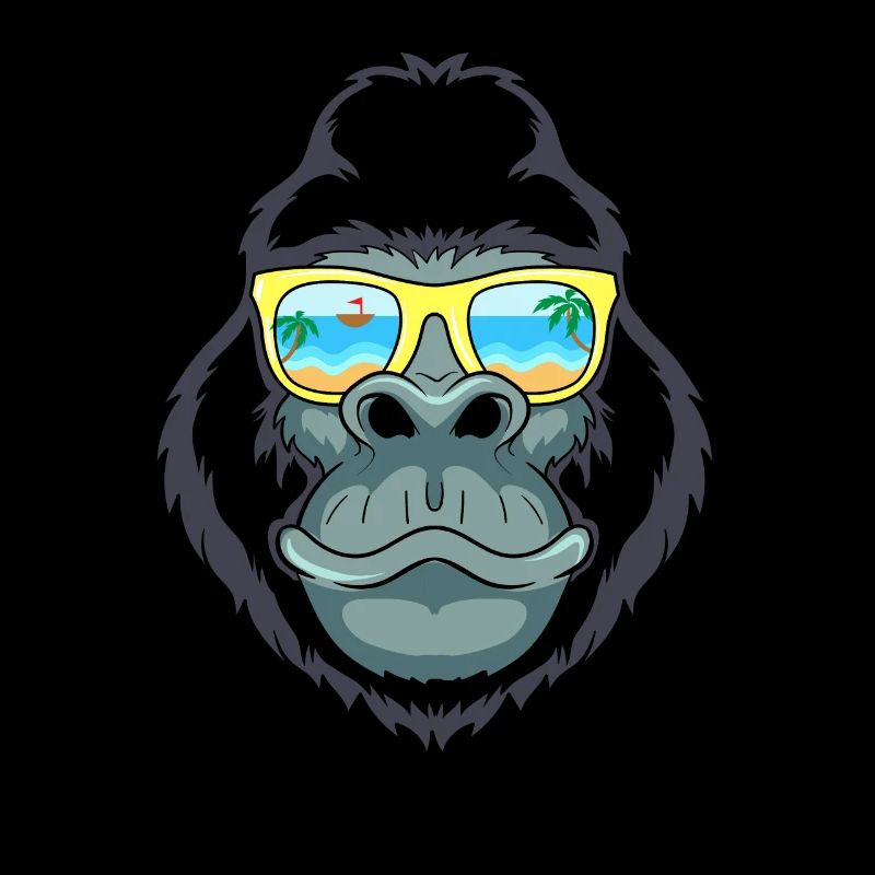 Gorialla singe lunettes de soleil été plage vacances