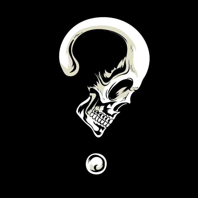 Tête de mort unique sous forme de points d’interrogation