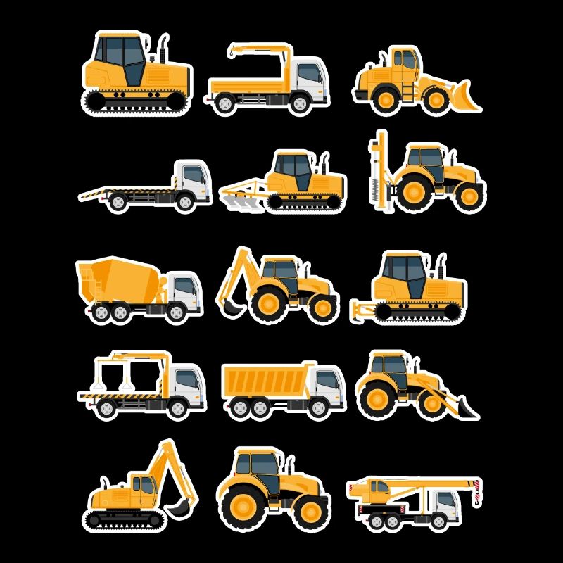 Construction site construction vehicles collection excavator gift