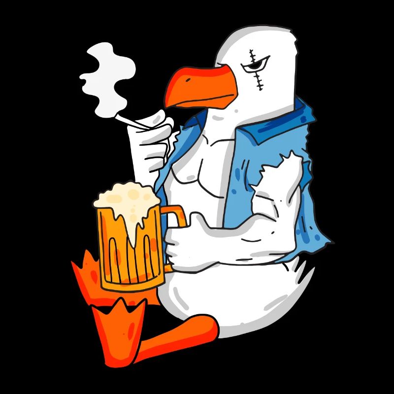 Bière de mouette dangereuse mouette de la mer du Nord Moin
