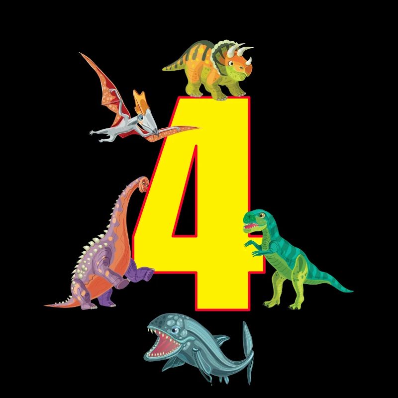 4. Geburtstag 4 Jahre Dino Saurier Dinosaurier