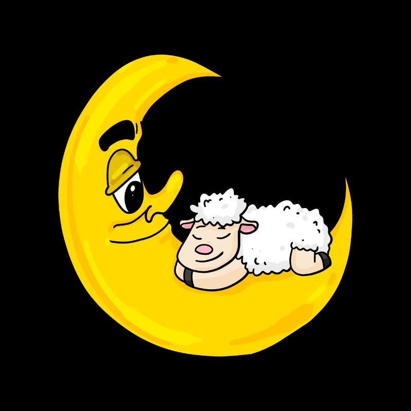 Cadeau mignon de sommeil de lune de mouton