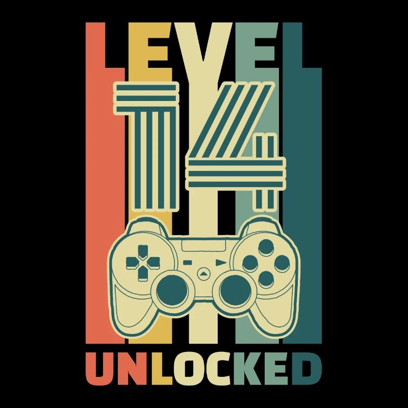 Level 14 Unlocked 14th Birthday Gaming Gift