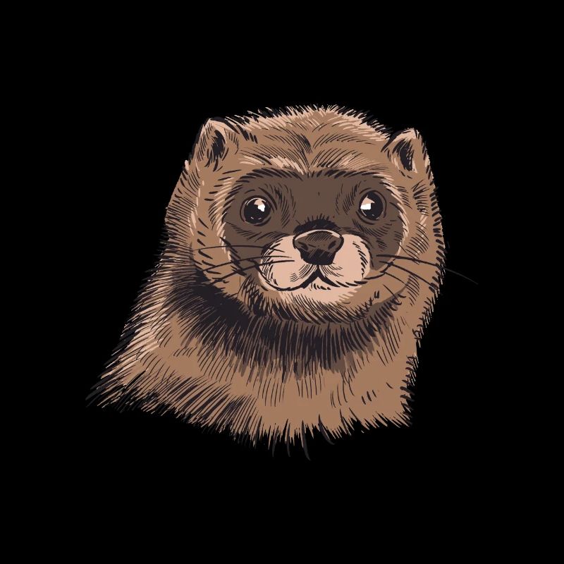 Tête de vison mignon vison dessin mignon