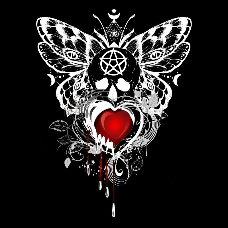 Nuit fleurs gothique goth crâne mort crâne punk