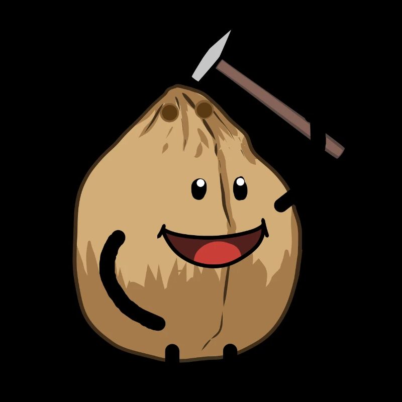 Noix de coco marteau craquant la nourriture de noix