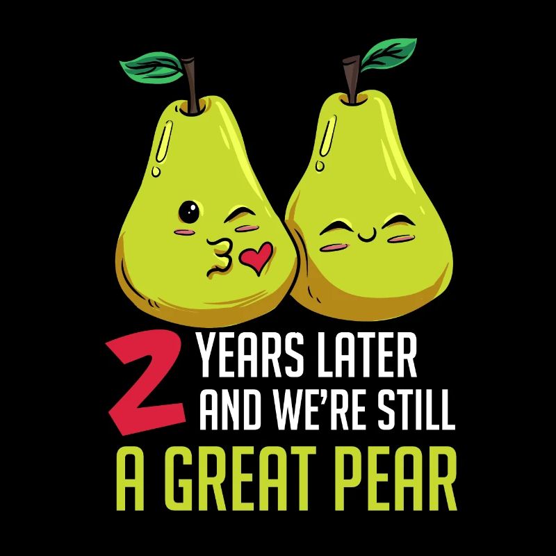 Cute Great Pear Design for 2nd Wedding Anniversary