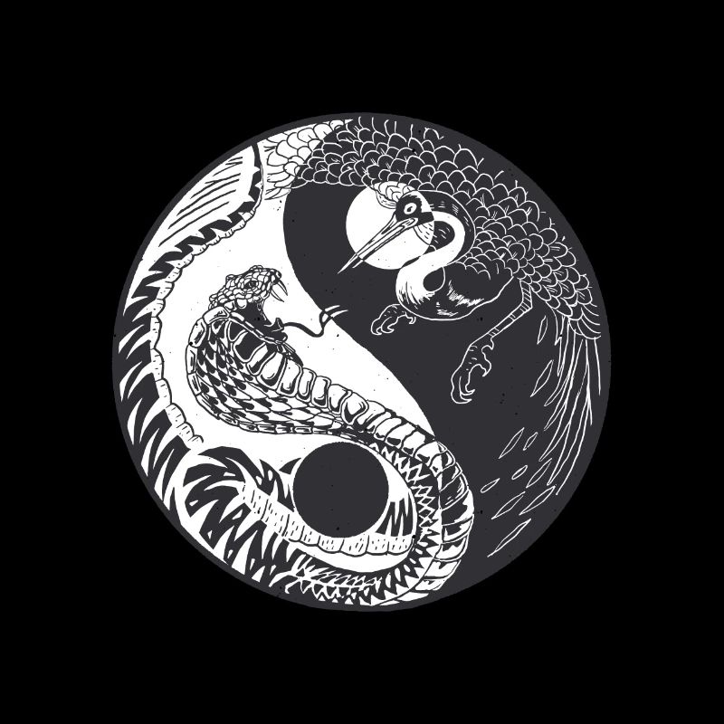 Ying Yang Crane Snake Chinese Symbol