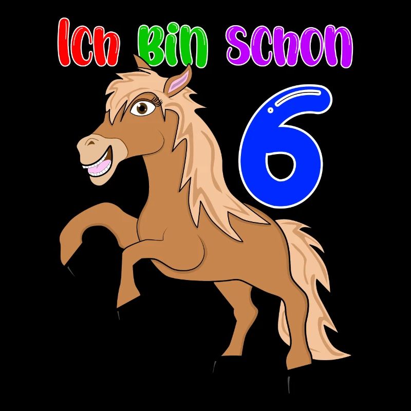 Ich bin schon 6 Geburtstag Pferd