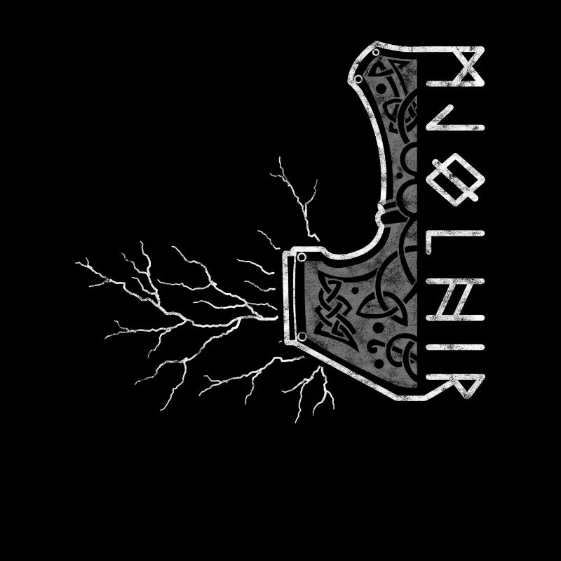 The hammer of Thor with lightning - Mjölnir