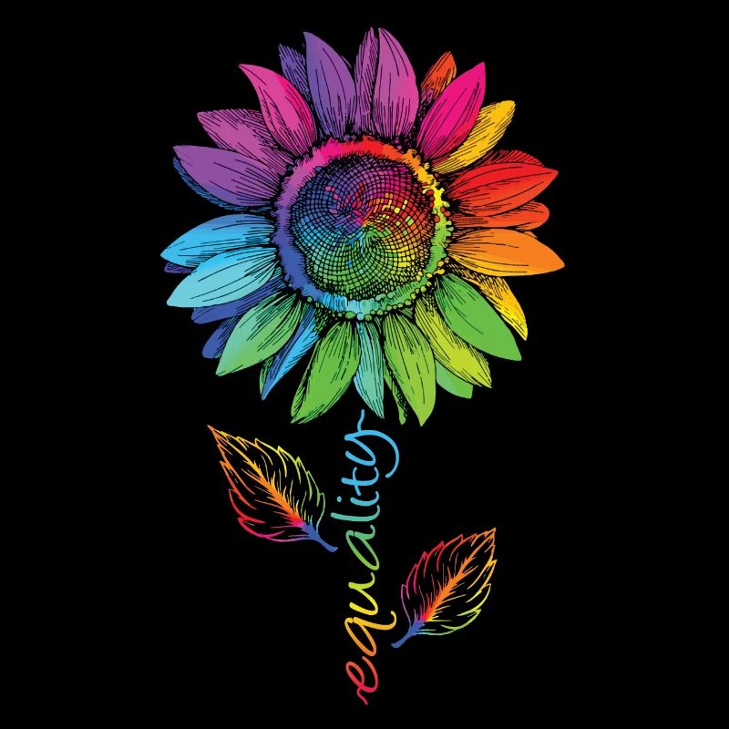 Equality LGBTQ Rainbow Sunflower Flower CSD