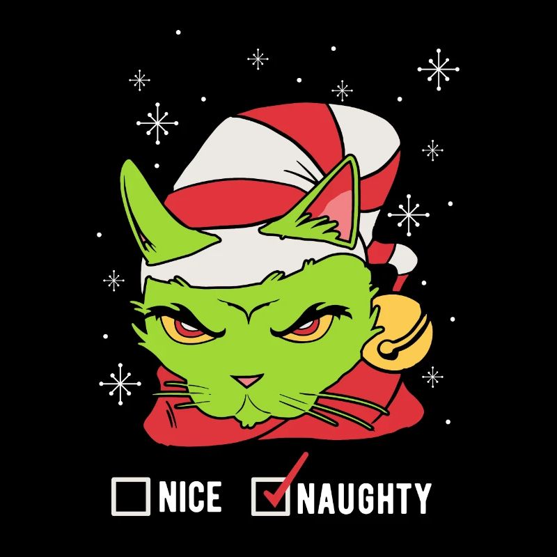 Chat de Noël vert effronté Noël