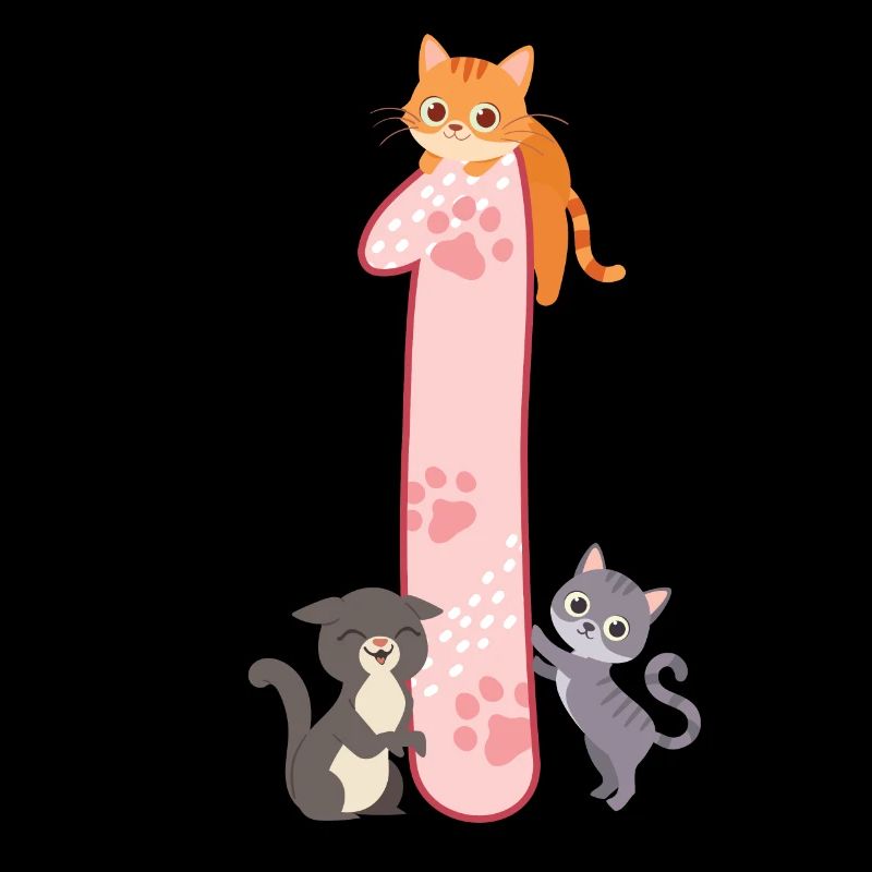 1. Geburtstag Mädchen Katze