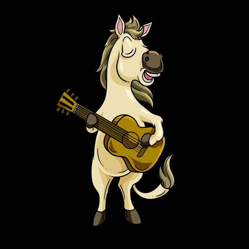 Comic horse plays guitar