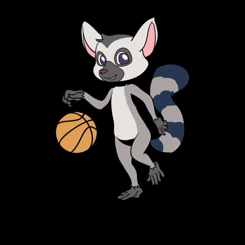 Comic Lemur plays basketball