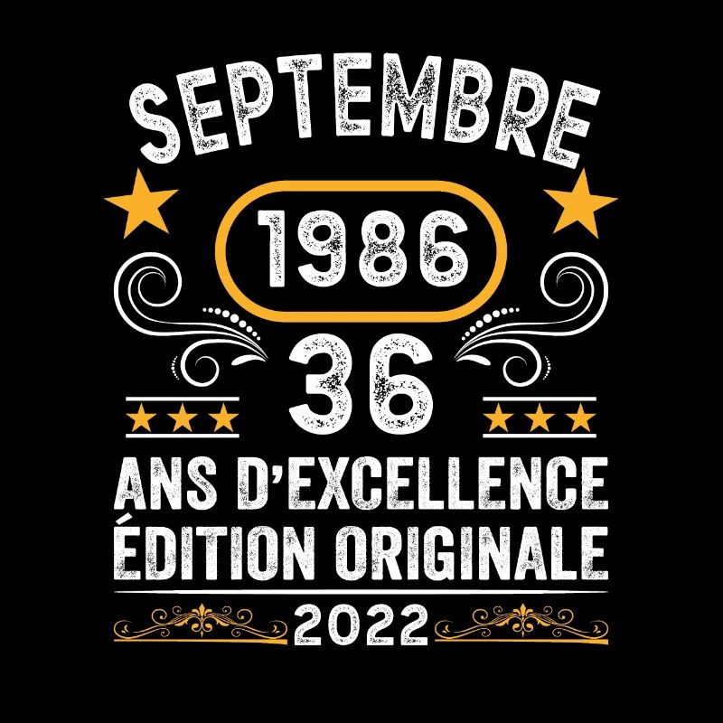 Septembre 1986 36 Ans Anniversaire Idée Cadeau