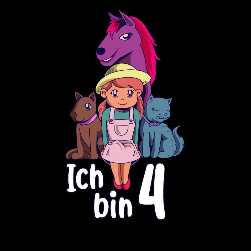 Geburtstagsshirt Bauernhof - 4 Geburtstag Mädchen