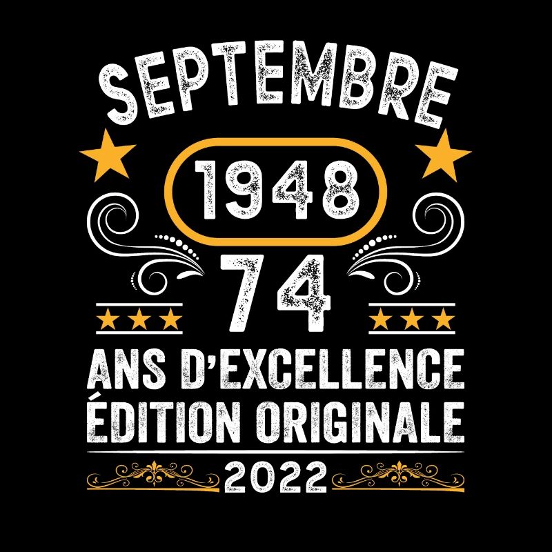 Septembre 1948 74 Ans Anniversaire Idée Cadeau