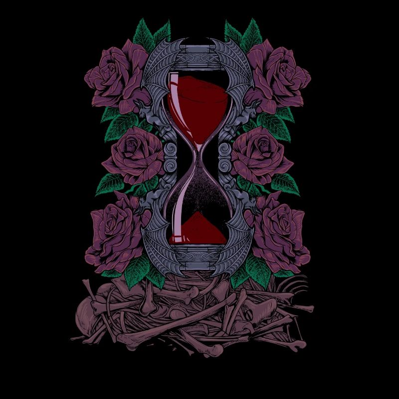 Bones and Roses - Gothic Hourglass