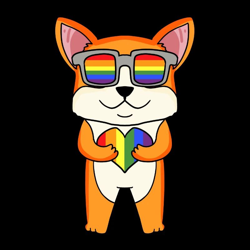 Chien LGBT Welsh Corgi Pembroke Rainbow