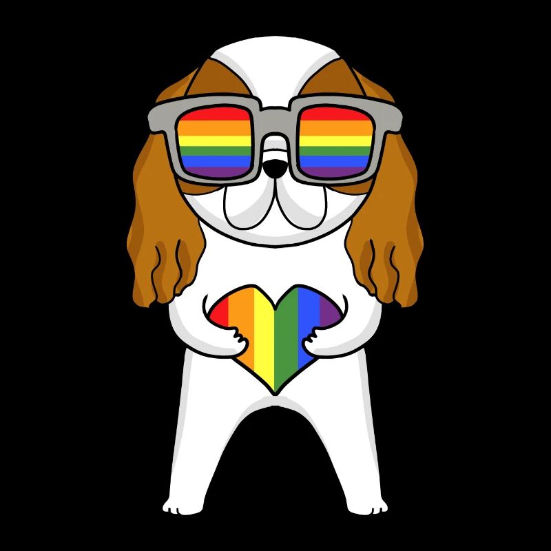 LGBT Dog Cavalier King Charles Spaniel Rainbow