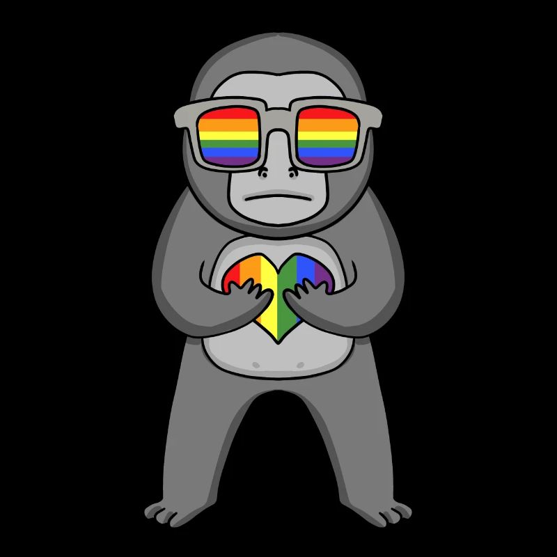 LGBT Tier Affe Gorilla Regenbogen