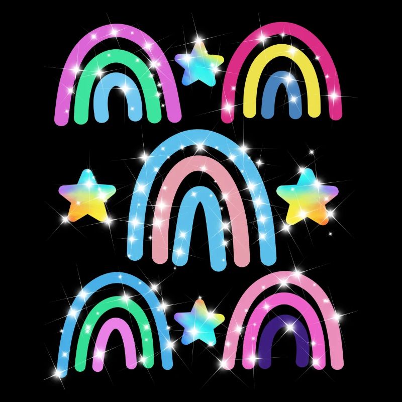 Glitter Rainbow Star Pattern