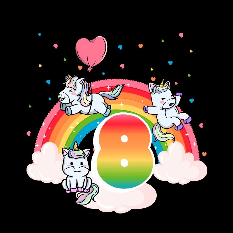8th Birthday Rainbow Unicorn Theme Birthday