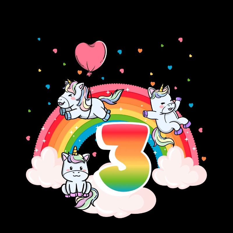 3rd Birthday Rainbow Unicorn Theme Birthday