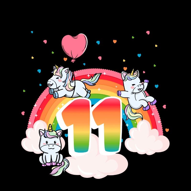 Thème Licorne arc-en-ciel du 11e anniversaire